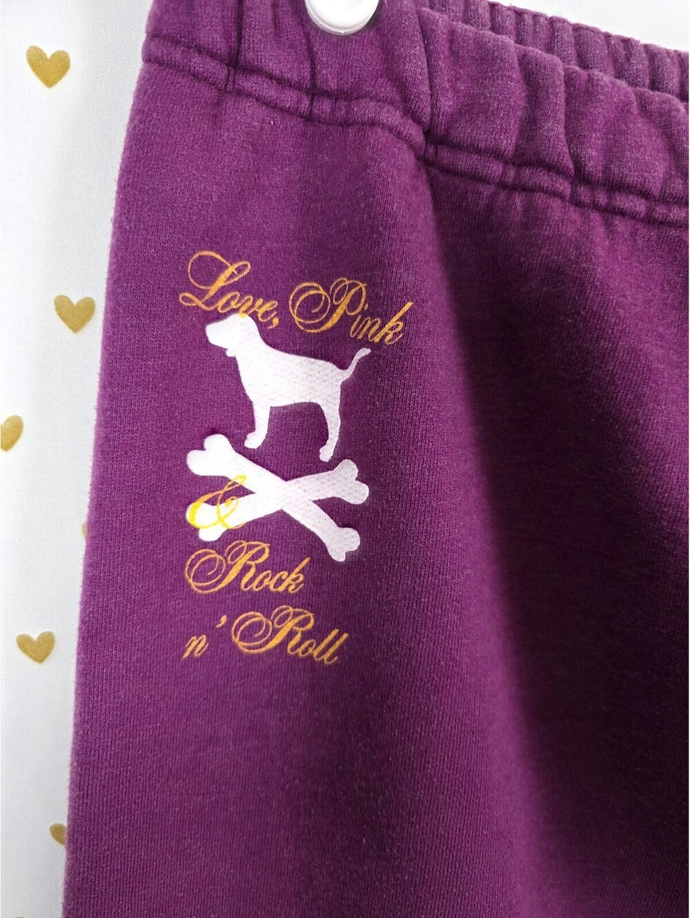 Victorias Secret PINK Purple Rock N Roll Sweats Sweatpants Y2k Small